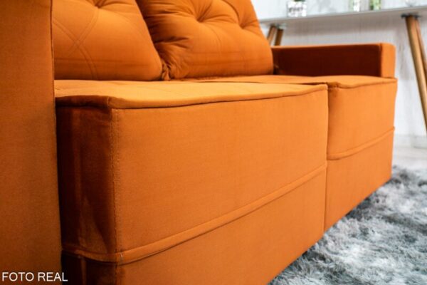 Sofá Retrátil Reclinável Berlim 2.10m Ferrugem 821 - D33 e Molas Ensacadas
