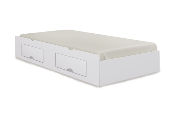 Cama Auxiliar de Solteiro com 2 Gavetas Branca D doro