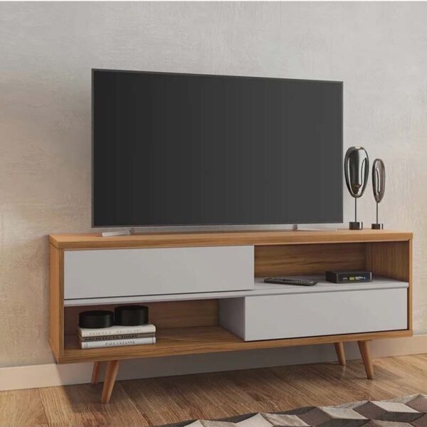 Rack Bancada NT 1180 Larg.1.35m para TV até 50 Polegadas Freijó/Off Notável