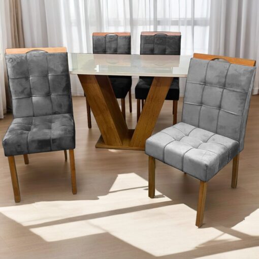 Mesa Classic 120  com 4 Cadeiras Sophia – CEL MÓVEIS + WM DECOR (total-ok)