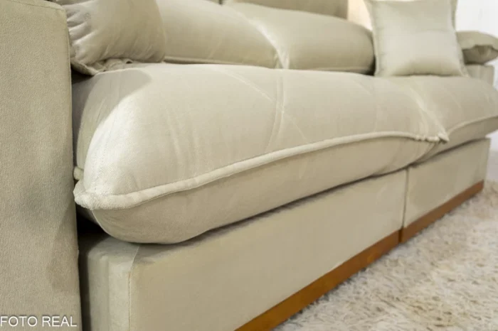 Sofá Retrátil Reclinável 2.50m Magnum Veludo Bege 818 – Molas Ensacadas - Imagem 5