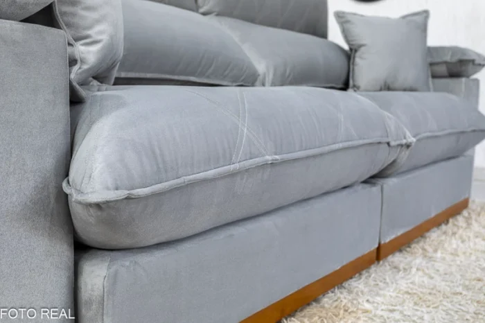 Sofá Retrátil Reclinável Magnum 2.50m Veludo Prata 823 - Molas Ensacadas - Imagem 6