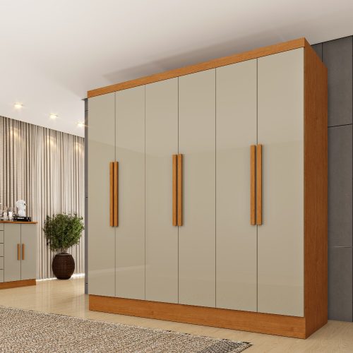 Guarda-Roupa Bariloche 6 portas TCIL – Cinamomo/Off White-lord