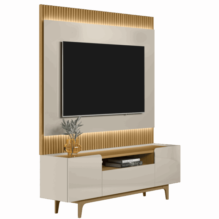 Painel até 70″ São Paulo 1.8 + Rack Orlando Tauari/Off White – LINEA BRASIL (total) - Imagem 3