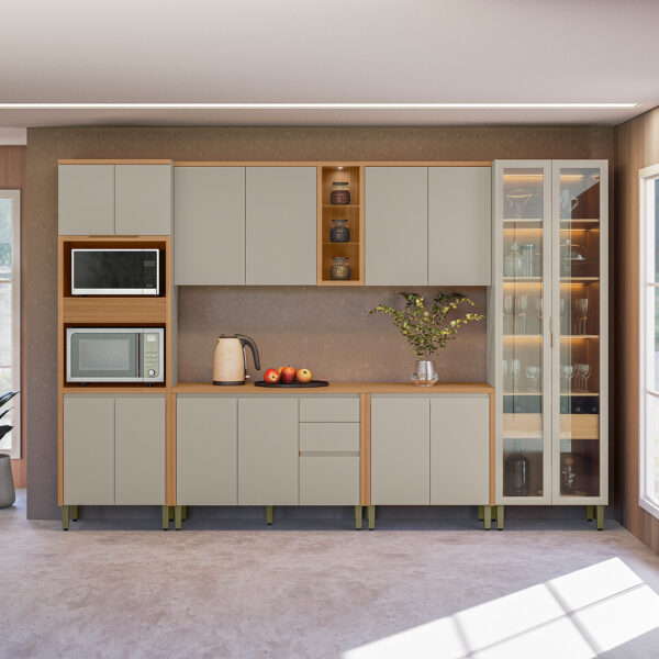 Cozinha 6 Peças Allure Jequitibá/Gris Fosco – LINEA BRASIL- Total