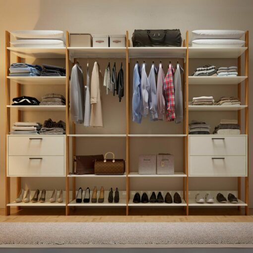 Closet 4 Torres TW406 2,89 m Off White/Freijó – DALLA COSTA-total