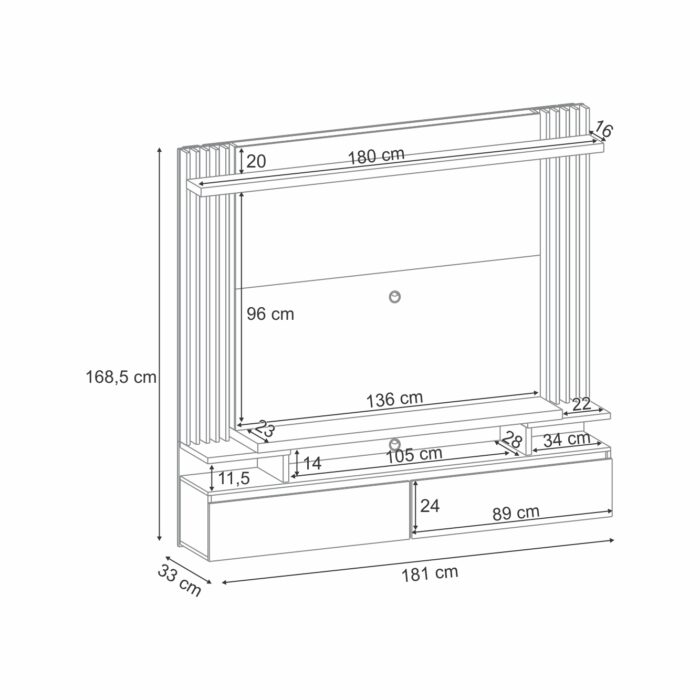 Home Suspenso até 55″ Cosmo Cinamono/Off White – HB MÓVEIS-total - Imagem 6