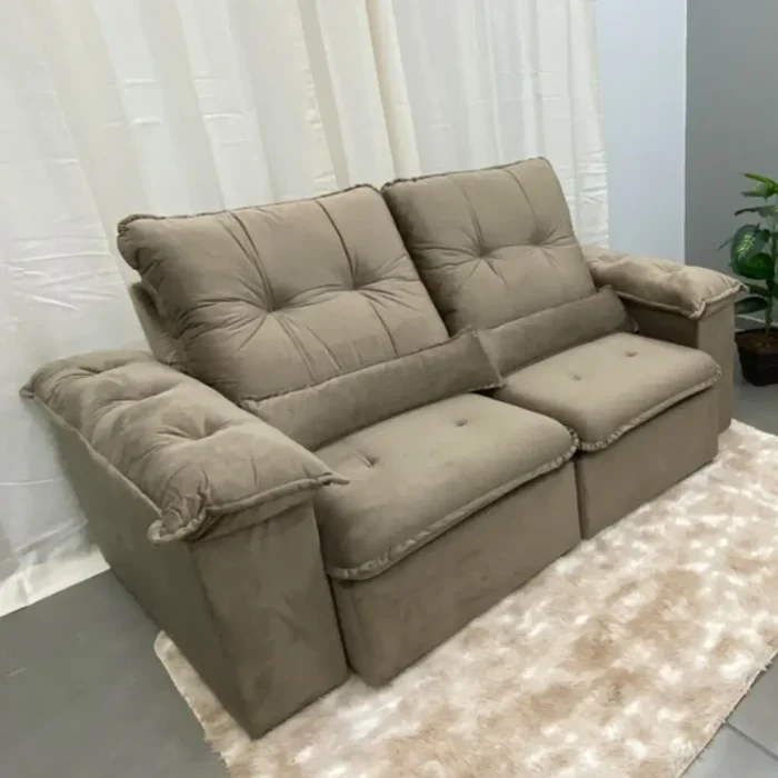Sofá Arsenal 3 Lugares Retrátil e Reclinável 200cm Tecido Veludo Aifos (premier) - Imagem 4