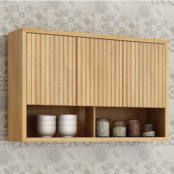 Cozinha Torino 3 Peças Paneleiro + Balcão + Aéreo Cinamomo/Off - Valdemoveis-rufer - Imagem 2