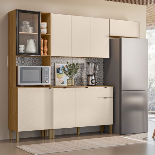 Cozinha Compacta 2,507 m Vert Plus Freijó/Soft – KITS PARANÁ-total