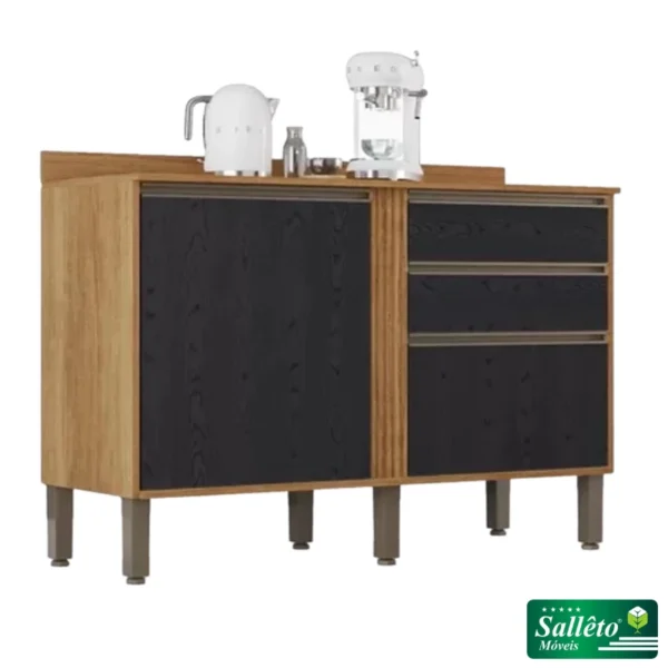 Balcão Cozinha Pérola 2 Portas 2 Gavetas Larg. 1.20m - Sallêto-rufer