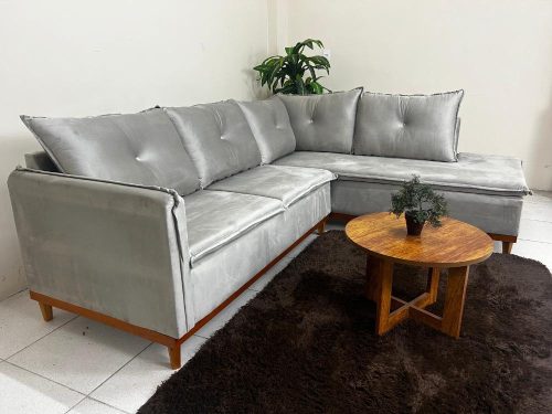 Sofá de Canto 2 x 3 Lugares Malibu – Capuccino Veludo-lord