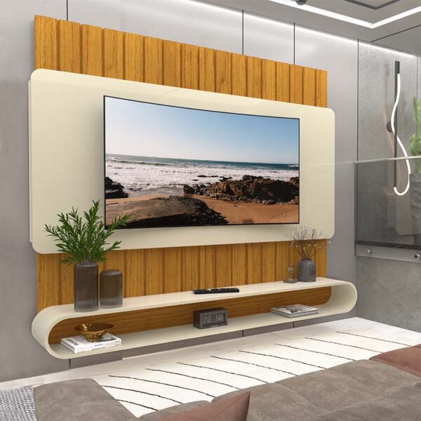 Home Suspenso Prime Naturale/Off Ripado TV até 75" Larg. 1.83m - Gelius-rufer