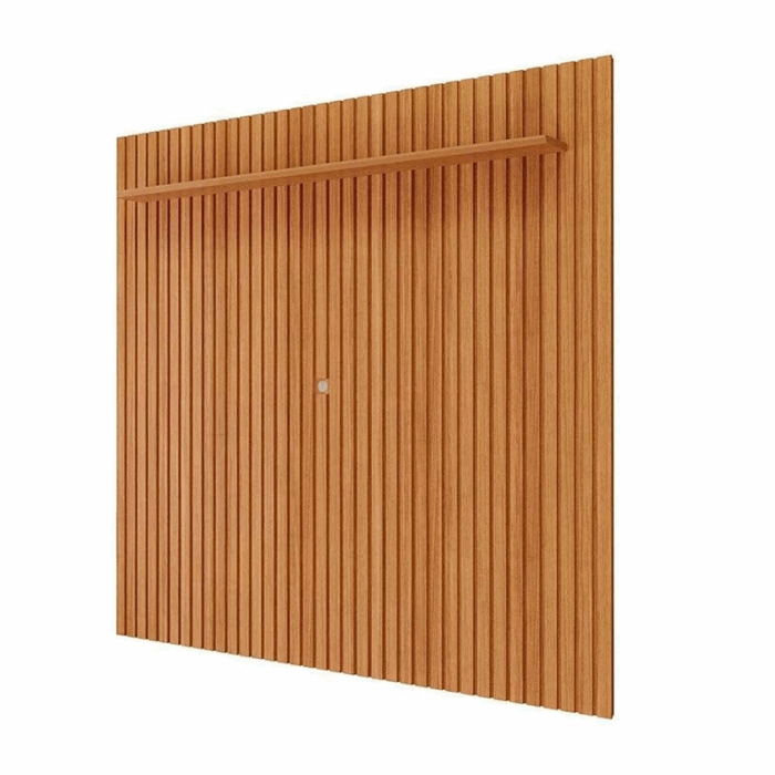 Rack Holanda Cinamomo Ripado 100% MDF Larg. 2.05m + Painel Maragogi Cinamomo Ripado 100% MDF Larg. 2.30m - Permobili (ruffer) - Imagem 5