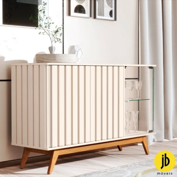 Buffet Açai Luxo Ripado com 3 Portas larg. 1.36m Off JB Bechara (rufer)
