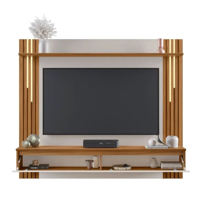 Painel NT 1345 Ripado TV até 65 Polegadas Larg. 1.80m Off/Freijó Notável-rufer