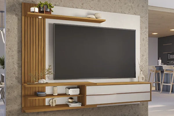 Painel NT 1355 Ripado TV até 65 Polegadas Larg. 1.82m Off/Freijó Notável-rufer