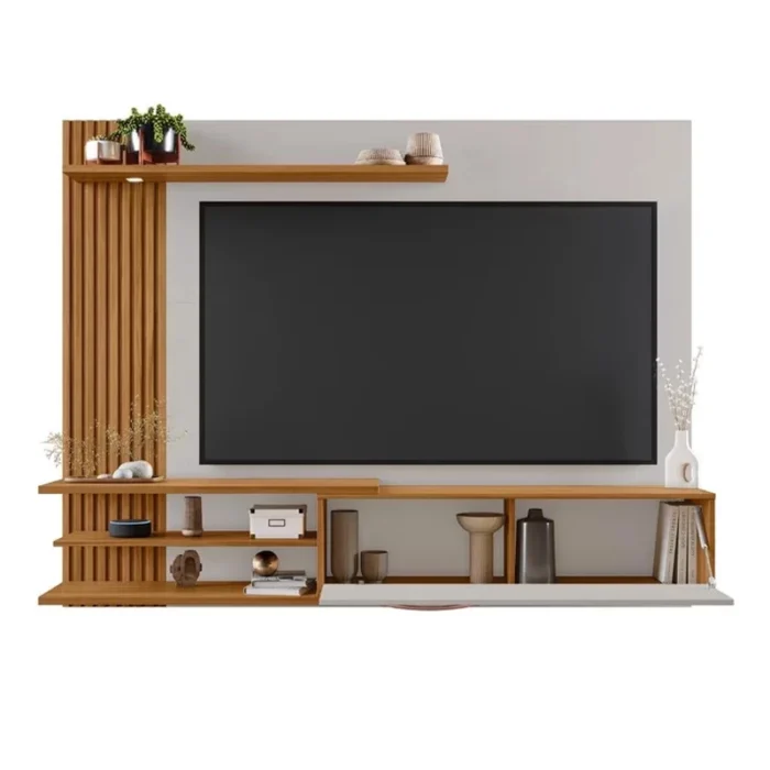 Painel NT 1355 Ripado TV até 65 Polegadas Larg. 1.82m Off/Freijó Notável-rufer - Imagem 3