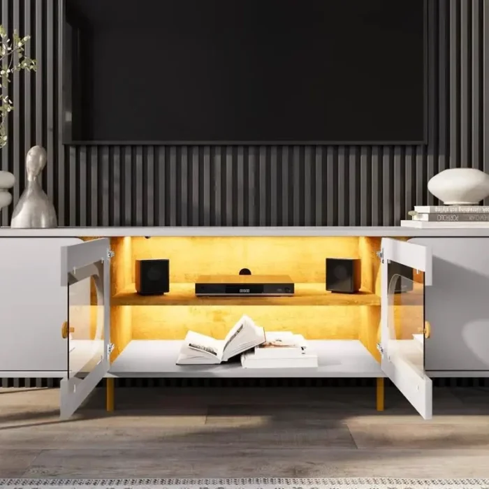 Rack Bancada Juquehy Off/Nature C/LED TV até 75 Polegadas Larg. 1.80m - Bechara-rufer - Imagem 3
