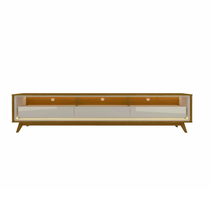 Rack Requinte Naturale/off C/ Led 100% MDF TV até 75 Polega ruferdas Larg. 2.12m - - Imagem 7