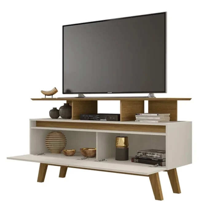 Rack Bancada Rubi Cinamomo/Preto TV até 50 Polegadas Larg. 1.20m - Bechara-rufer - Imagem 6