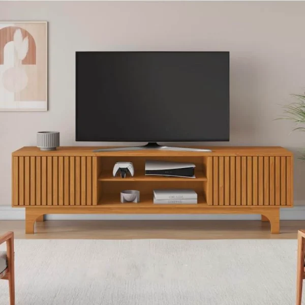 Rack Bancada Triunfo Cinamomo Ripado TV até 70 Polegadas Larg. 2.00m - JCM-rufer