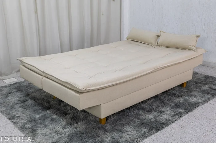 Sofá Cama Premium Linho Bege 2305 Larg. 1.80m-rufer - Imagem 3