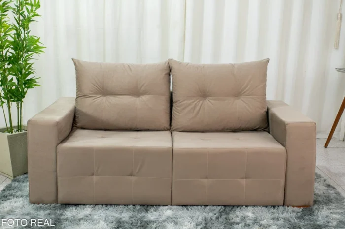 Sofá Retrátil Havaí 1.80m Veludinho  - Sem Caixa (ruffer) - Imagem 6