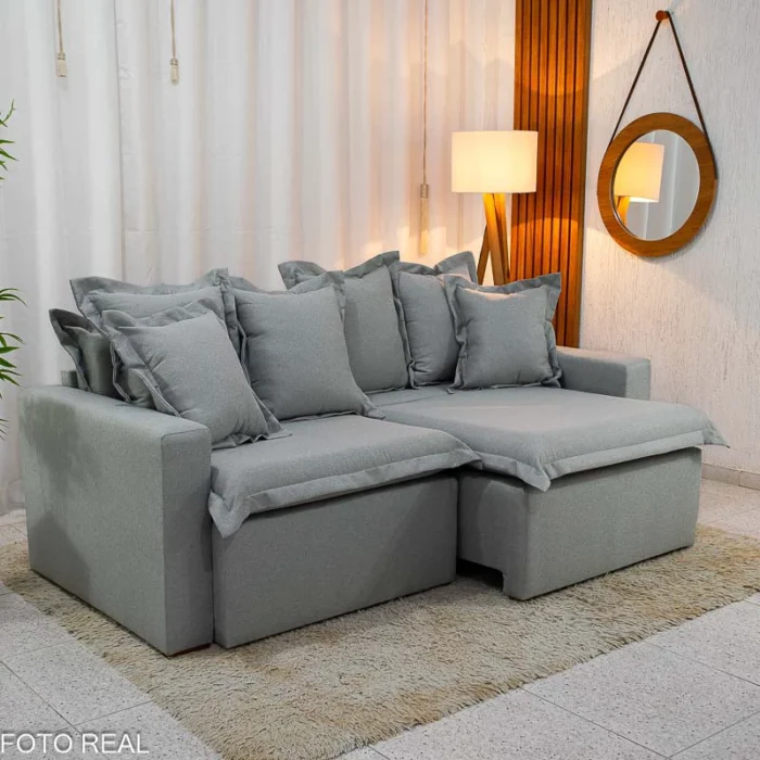Sofá Retrátil e Cama Torino 2.10m Linho  - Sem Caixa (ruffer) - Imagem 7