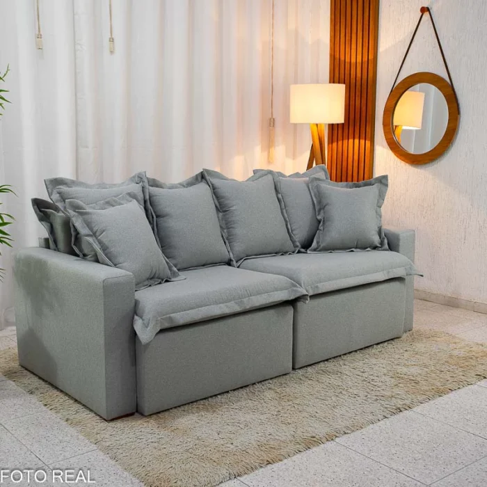 Sofá Retrátil e Cama Torino 2.10m Linho  - Sem Caixa (ruffer) - Imagem 8