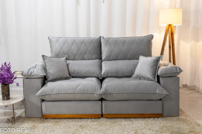 Sofá Retrátil Reclinável Magnum 2.10m Veludo - Molas Ensacadas (ruffer) - Imagem 4