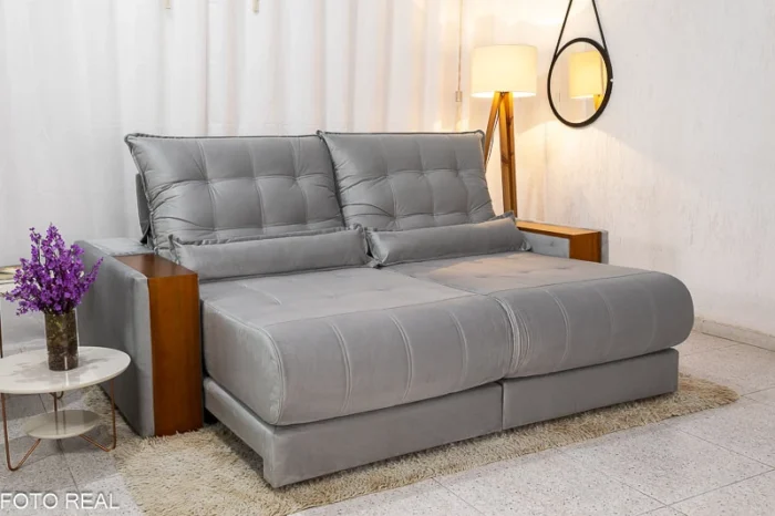 Sofá Retrátil Reclinável Gênova 2.30m Veludo  815 - Molas Ensacadas(rufer) - Imagem 21