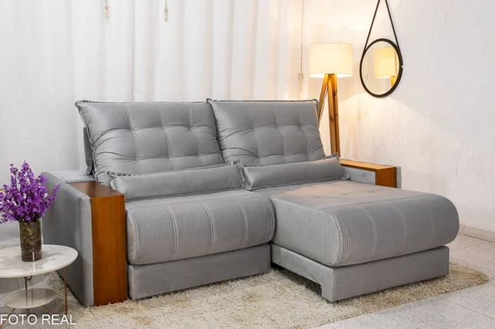 Sofá Retrátil Reclinável Gênova 2.30m Veludo  815 - Molas Ensacadas(rufer) - Imagem 22