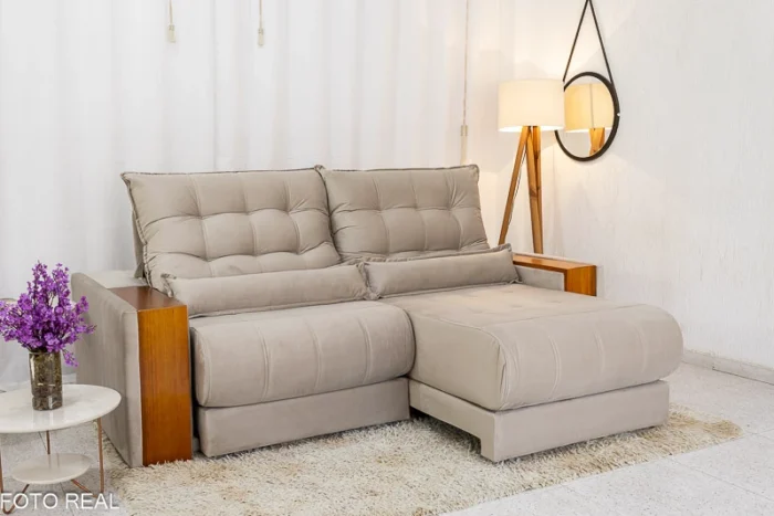 Sofá Retrátil Reclinável Gênova 2.30m Veludo  815 - Molas Ensacadas(rufer) - Imagem 3