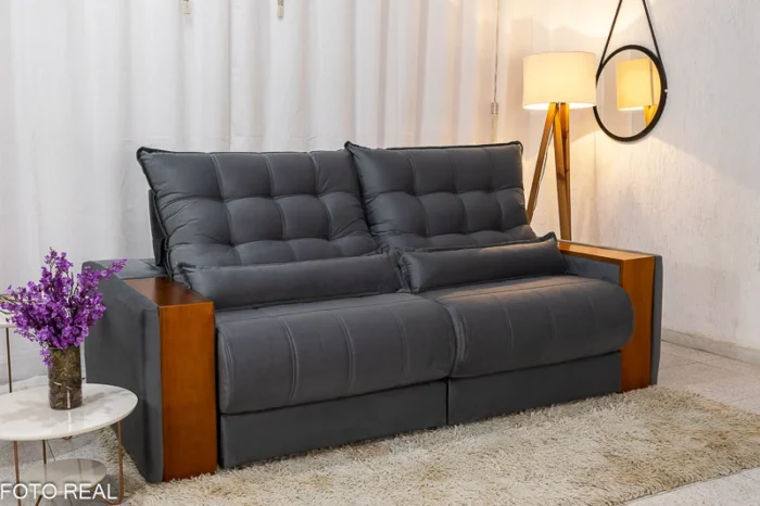 Sofá Retrátil Reclinável Gênova 2.30m Veludo  815 - Molas Ensacadas(rufer) - Imagem 9