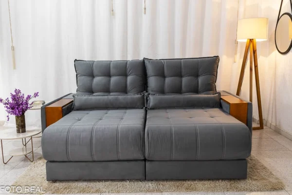 Sofá Retrátil Reclinável Gênova 2.30m Veludo  815 - Molas Ensacadas(rufer)