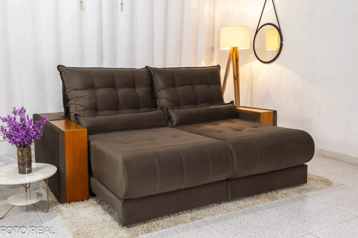 Sofá Retrátil Reclinável Gênova 2.30m Veludo  815 - Molas Ensacadas(rufer) - Imagem 13