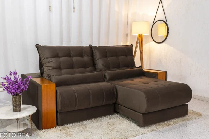 Sofá Retrátil Reclinável Gênova 2.30m Veludo  815 - Molas Ensacadas(rufer) - Imagem 14