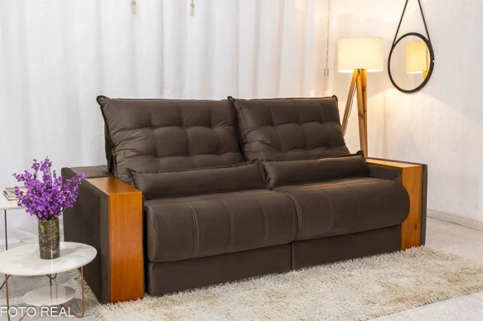 Sofá Retrátil Reclinável Gênova 2.30m Veludo  815 - Molas Ensacadas(rufer) - Imagem 15
