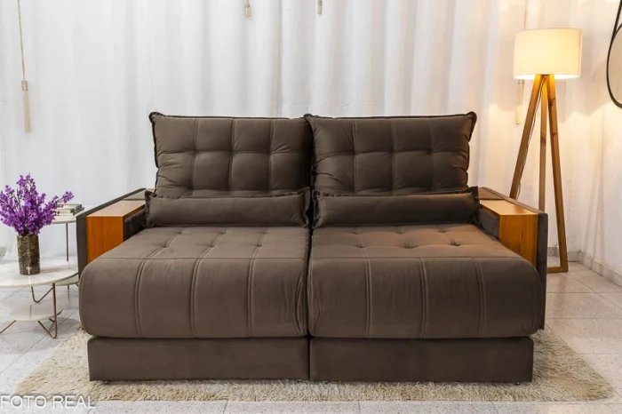 Sofá Retrátil Reclinável Gênova 2.30m Veludo  815 - Molas Ensacadas(rufer) - Imagem 16