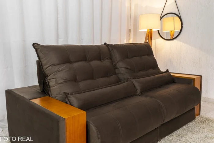 Sofá Retrátil Reclinável Gênova 2.50m Veludo 818 - Molas Ensacadas(rufer) - Imagem 17