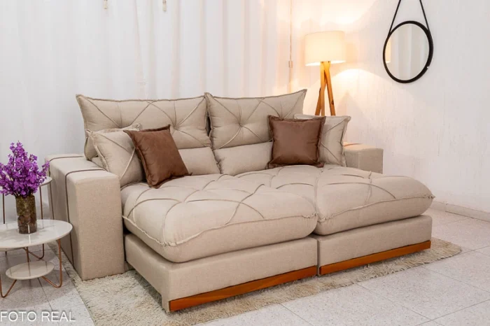 Sofá Retrátil e Reclinável Gran Bello 2.30m – Linho(rf-ld-tt) - Imagem 7