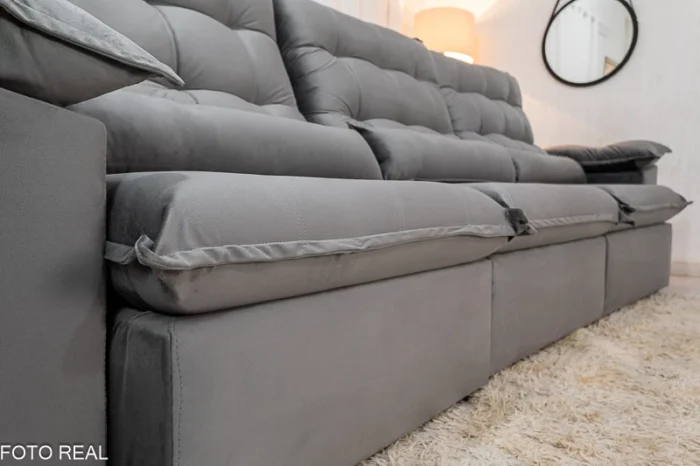 Sofá Retrátil Reclinável Emanuelly 3.20m Veludo cinza 03 - D28 Soft -rufer (cópia) - Imagem 35