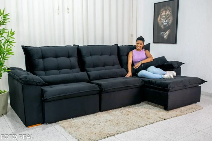 Sofá Retrátil Reclinável Emanuelly 3.20m Veludo marrom 03 - D28 Soft -rufer - Imagem 20