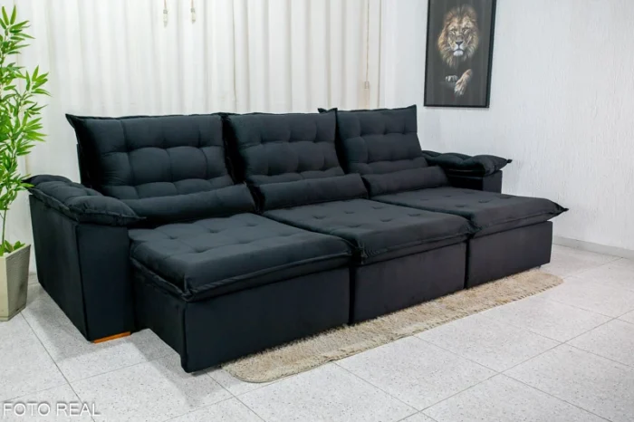Sofá Retrátil Reclinável Emanuelly 3.20m Veludo marrom 03 - D28 Soft -rufer - Imagem 19