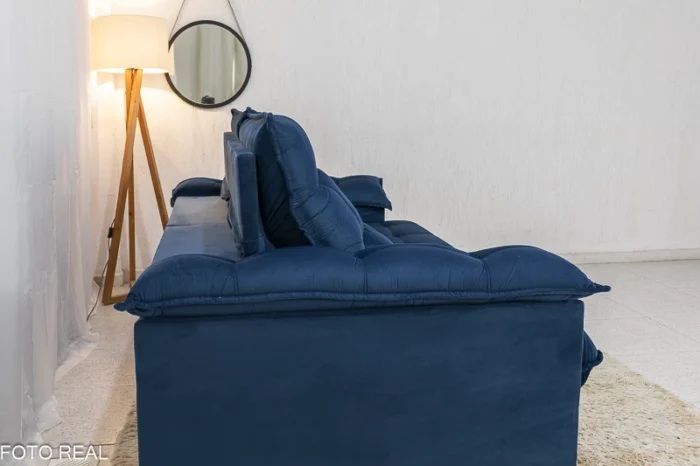 Sofá Retrátil Reclinável Barcelona 2.30m Veludo- D33 e Molas Ensacadas(rufer) - Imagem 5