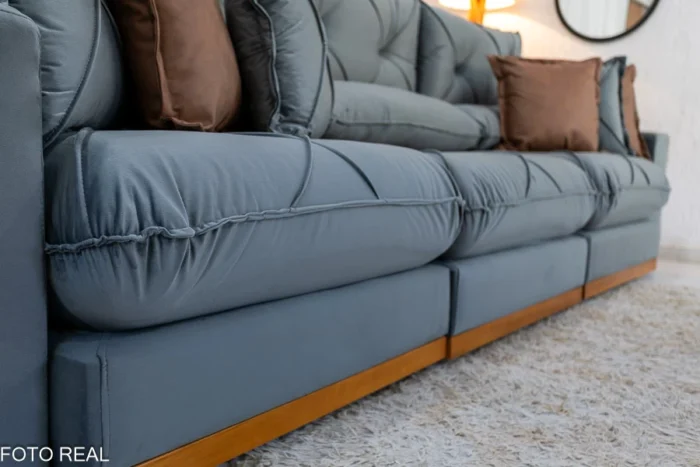 Sofá Retrátil Reclinável Gran Bello 3.20m Veludo cinza- D33 e Molas Ensacadas-rufer - Imagem 26