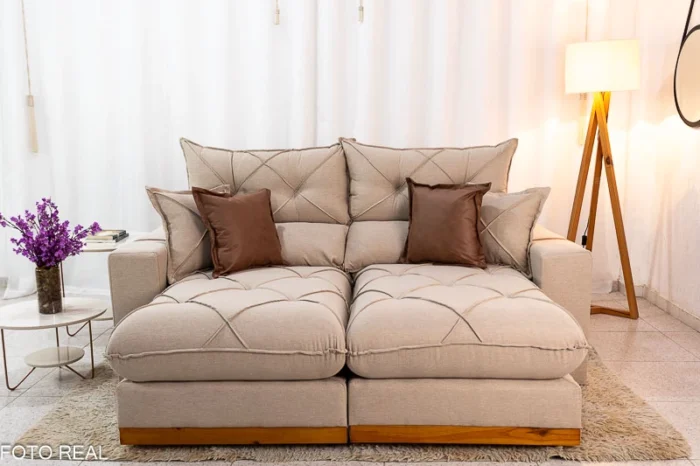 Sofá Retrátil Reclinável 2.30m Gran Bello Veludo Marrom – D33 e Molas Ensacadas - Imagem 12