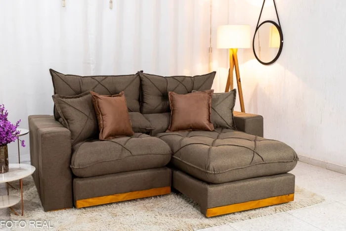 Sofá Retrátil Reclinável Gran Bello 2.50m Veludo Capuccino - D33 e Molas Ensacadas Pocket - Imagem 12