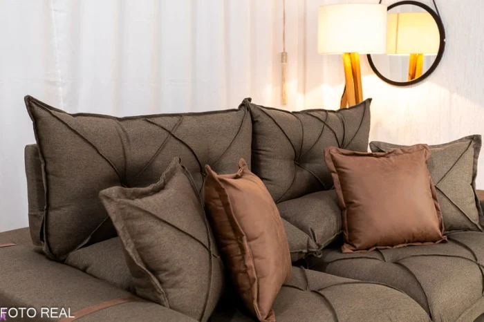 Sofá Retrátil Reclinável Gran Bello 2.50m Veludo Capuccino - D33 e Molas Ensacadas Pocket - Imagem 2